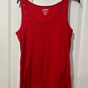 Red Scoop Neck Tank Top - Women's Casual Layering Tank